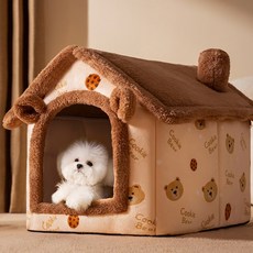 폴텐 푹신하고 포근한 논슬립 펫하우스 쿠션 세트, 브라운, 1세트