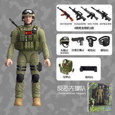 전쟁 피규어 모형 밀리터리 전투함 군인 용 관절 장난감 병정 참전 용사 선물 특수부대 인민해방군, [09] 업그레이드된 밀리터리 그린 22종 세트 [대테