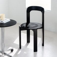 레이븐 빈티지 우드 디자인 인테리어 카페 의자, 2개, 블랙