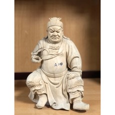 一尺身 樟木雕刻 白身拖椅神像 關聖帝君 文衡聖帝 關公, 1個