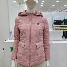 마코 모다남양주 여성 다이아 퀼팅 후드탈부착 경량 패딩점퍼 MOW3PJ0141_GN