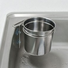 다온샵 설거지수저통 원형스텐통 싱크대용 스텐 숟가락불림통 세트