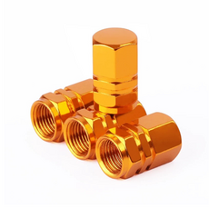 台灣現貨 汽車個性裝飾鋁合金氣門嘴蓋 (一組四顆/十色可選) 防水防塵防漏氣輪胎氣嘴蓋, 金色, 銀色, 紅色, 藍色, 綠色, 天藍色, 紫色, 橘黃色, 灰色, 黑色