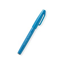 PENTEL 飛龍 SES15C 柔繪筆 彩繪毛筆 筆刷, 水藍S, 1個裝