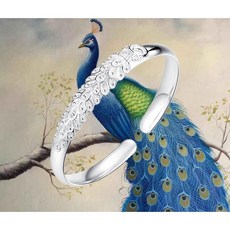 르떼르넬 JSWB077 Silver 공작새 봉황 불사조 여자 실버 뱅글 팔찌 은팔찌