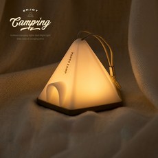[빠른배송] 캠핑필수템 인테리어 삼각텐트 감성조명 LED 미니 무드등 충전식 조명, 화이트(패키지포장)