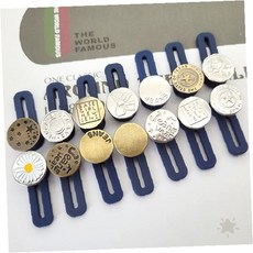 허리 사이즈 조절 단추 연장 고리 임산부 체형 변화 대응 편안한 착용 의류 보조, 1개, 골드진1P