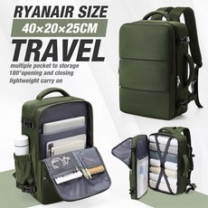 학교 배낭 에어 수하물 캐빈 대학 남성 40x30x20 여행 가방 비즈 여성 백팩 노트북 15.6인치, Gr n