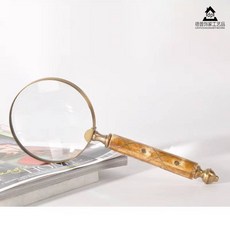 돋보기 스탠드 거치대 독서 탁상용 엔틱 루페 브라이트골드 황동, G 25X10X2CM