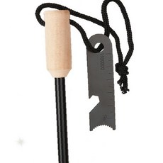 휴대용 발화 장치 목재 손잡이 금속 막대 착화 도구 야영 취사 보조 용품 화기, 1개, 다이아몬드형