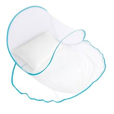 佳一 單骨加大豪華折疊蚊帳 加大空間午睡露營蚊帳 折疊面罩 防蚊罩 露營居家宿舍, 藍色