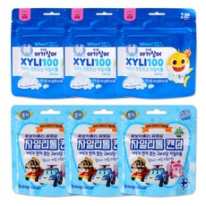해호 자일리톨캔디 40g 핑크퐁아기상어 자일리100+로보카폴리 제로당, 핑크퐁3개+폴리3개, 1세트