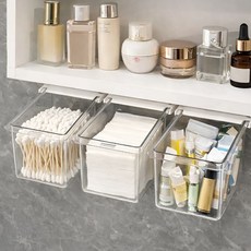 펄픽스 깔끔한 데일리 수납 면봉 화장솜 정리함, 4개, 클리어