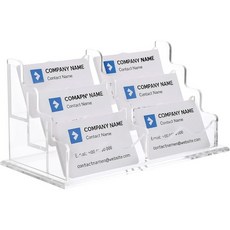 12015236 명함 거치대 꽂이 케이스 홀더 데스크 3단 6슬롯 카드 300장 용량 아크릴 클리어 멀티 스탠드 디스플레이 오가나이저 카운터 오피스 워크스페이스 정리