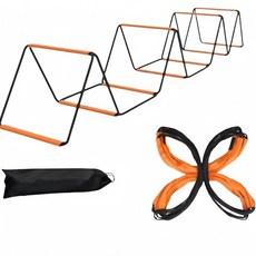 다용도 스피드 사다리 민첩 사다리 훈련용 접이식 뜀틀 허들걸이 웨이트 트레이닝기구 호이스트+수납가방, 4m(10구)