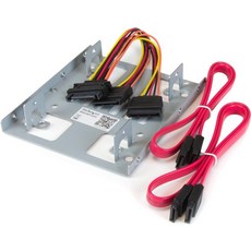 StarTechcom 25인치35인치 SATA 하드 드라이브 마운팅 브래킷 키트 베이용 듀얼 SSDHDD TAABRACKet25X2, 2_1 Count (Pack of, 2_2x2.5" Drive