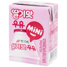 빙그레 어른 아이 간식 딸기맛우유 미니 존맛탱 입가심, 120ml, 1팩