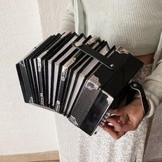 반도네온 아코디언 탱고 악세서리 20키 입문 컬러 우드, 검은색 20번 키 (밀당 음소거)
