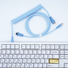 ESC키캡 항공 코일 케이블 시리즈 8K USB A to C타입, 1개, 스카이, 150cm