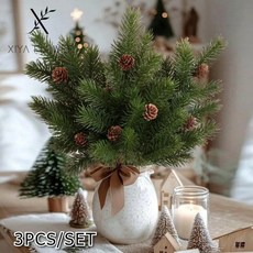 인공 크리스마스 소나무 가짜 부케 녹색 식물 산타클로스 장식 홈 데코, 1개, 1. 3pcs