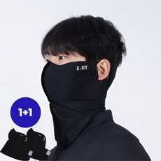 케이조이 자외선차단 러닝 골프 스포츠 마스크 1+1, 블랙+블랙 L/XL, 1세트, 2매