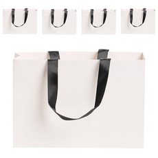 VITALO 튼튼하고 깔끔한 고급 선물 쇼핑백 가로형 5P, 1세트, VTL_화이트 대(5P)