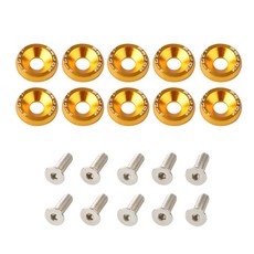 와셔 범용 10 암호 수정 볼트 M6 스타일링 액세서리 스티커 번호판 너트 자동차, gold, 1개