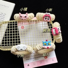 卡通可愛蠟筆小新發圈ins少女頭繩情侶閨蜜手鏈小皮筋頭飾甜美發hebl