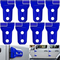 도어 힌지 커버 트림 외부 액세서리 장식 2018-2025 지프 랭글러 JL JLU 스포츠 사하라 프리덤 루비콘 언리미티드 & 글래디에이터 JT 2도어 및 4도어 (레드 8개), 블루