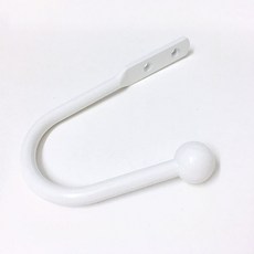 펀치 프리 심플 U자형 커튼 걸이 벽걸이 한쌍 욕막 벽걸이 금속구이 페인트 벽 커튼걸이, 화이트, 하나 [펀치/나사]]