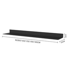 LED벽선반 진열대 인테리어 정리 책장 무지주 철제, 1단, 검정색 80 길이x20 길이 램프 제외