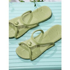 납짝 슬리퍼 여행 출장 플랫 쪼리 미끄럼 방지 휴대용 그린 35/36