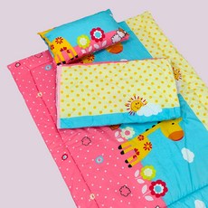 安迪寢具兒童睡墊三件組，透氣舒適，卡通圖案，輕巧好收納, H