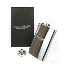 바주카 bazooka [메세] 사각힙플라스크 280ml세트(술병+깔때기), 1개