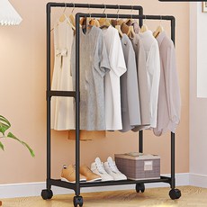 Taeyoungstore移動式衣架立式衣架, 黑色