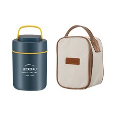 Magical美味時光保溫湯罐, 墨藍色+餐袋, 1個, 500ml