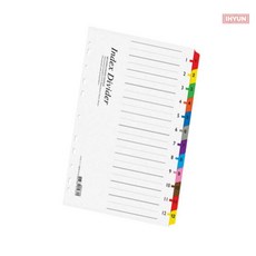 아이서 바인더 인덱스 12분류 컬러인덱스