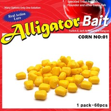 JRC엘리게이터 인조미끼 옥수수/1봉60pcs CORN/송어 산천어 붕어 낚시, 1개