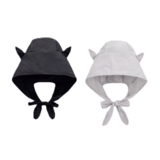 일상채움 등산 러닝 고양이 귀 경량 햇빛 가리개 모자 1+1, 블랙+그레이