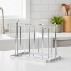 필굿리빙 6구 스텐 컵 걸이 건조대, 1개, 실버