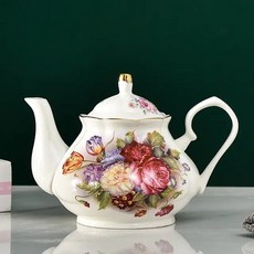 european bone china 찻주전자 400ml 영어 애프터눈 티 세트 찻주전자 고급 도자기 커피 포트 내열 주전자 냄비 4. 색깔: 코나 ... 1개, [07] 030 * 1개