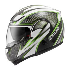瑞獅 ZEUS ZS-3300 全罩安全帽 內墨片 雙D扣, 白/綠,S
