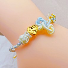 儒家寶寶 純金9999 古錢飛馬 愛心 碎碎冰 編織手繩/手鍊