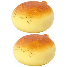 말랑 빵떡 고양이 스퀴시 2개 쫀득 인형 랜덤 주물럭 스트레스해소, 1세트