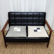 [미술관] 헤링본 무늬 린넨 방석 관공서 법원 회의실 교장실, 50×50커버만 발송, 베이지