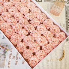 康乃馨香皂花 50朵 小香風 單花頭 母親節禮物 台灣現貨, 【整盒】粉橘（一盒５０朵）, 1個