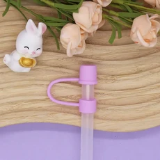 휴대용 빨대 팁 커버 우수한 밀봉 방진 토퍼 캡 보호대 뚜껑 파티 용품 8mm, 10 PURPLE