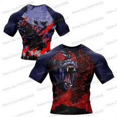 레슬링복 남자 바디슈트 레슬링 늑대 러쉬 가드 서핑 저지 비치 셔츠 수영복 다이빙 체육관 반바지 피트니스 세트