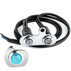 오토바이 용품 파란색 LED 바이크 오토바이 핸들바 스위치 - 안개등 제어 버튼 12V 스테인레스 스틸 거리, 02 Two Switch 1pcs