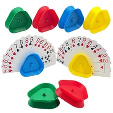 SEETOOOGAMES 플레잉 카드 게임 홀더 - 작은 핸즈프리 삼각형 모양 포커 트레이 8피스, 8세트